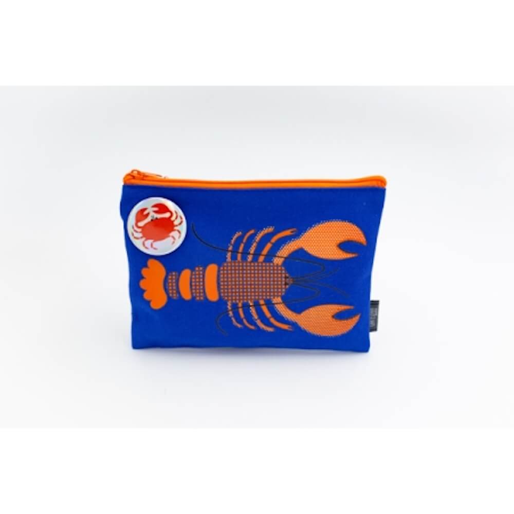 Homard - Pochette en coton + badge Cartes d'art
